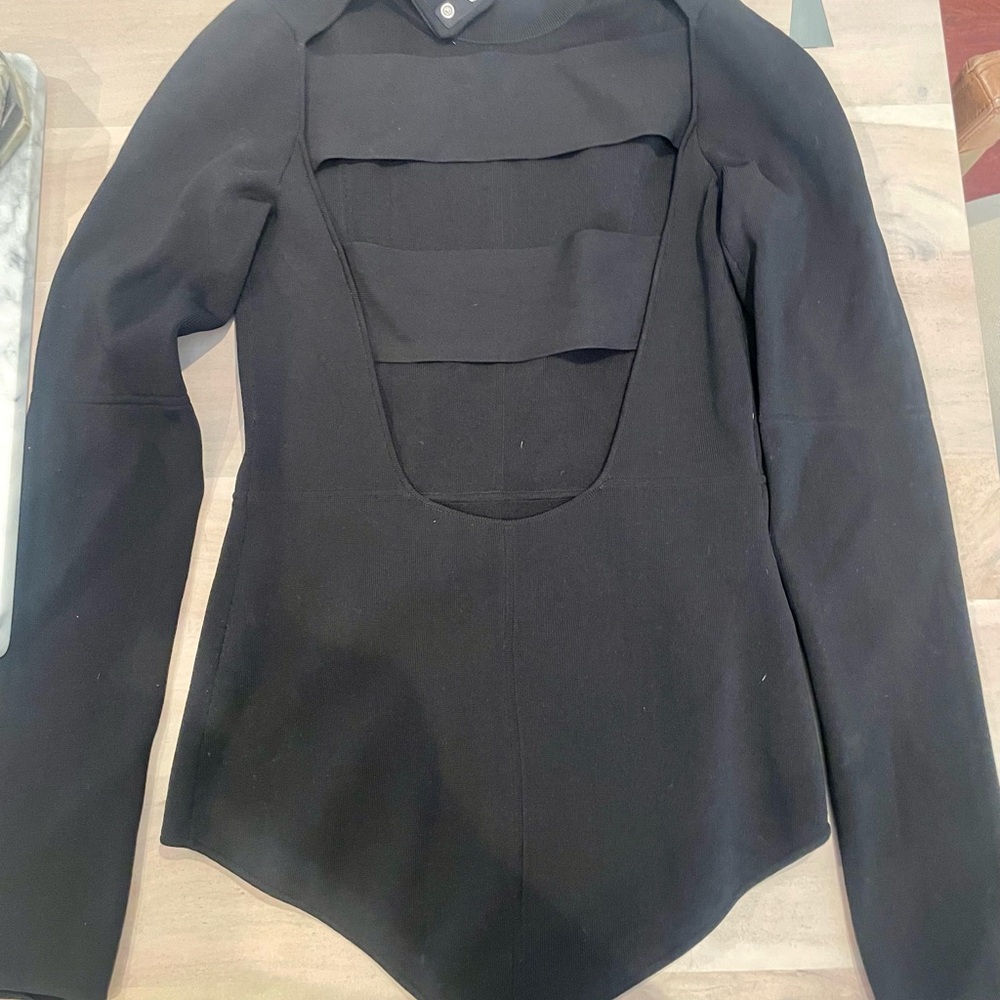 Helmut Lang Black Cutout Back Bodysuit - Picture 5 of 8